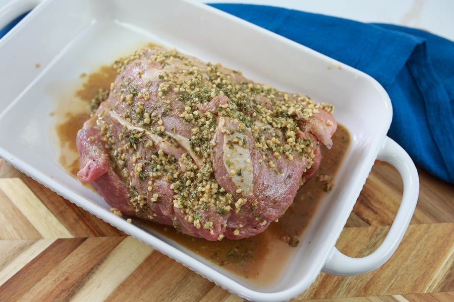 cuban pork sandwich getting ready to cook in pan