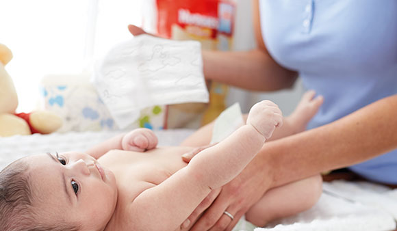 huggies wipes with baby on changing table 