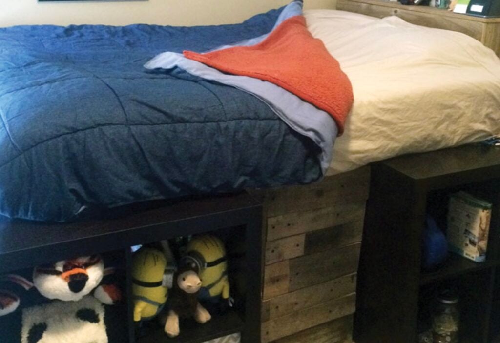 platform storage bed