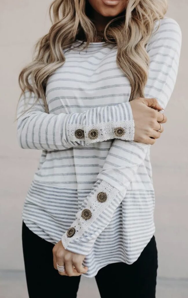 lace button top