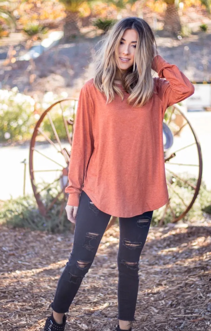 solid mia top clay color 
