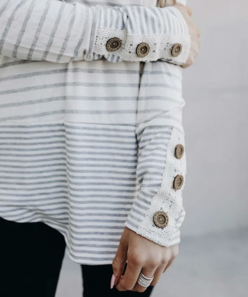 sleeve details on lace top