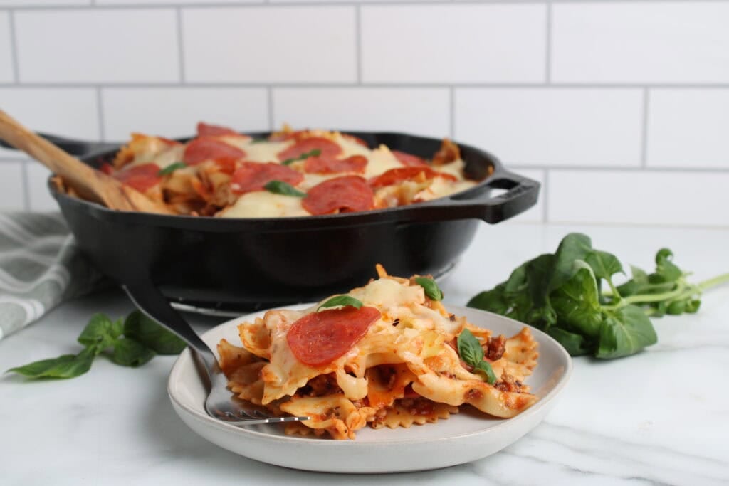 One Skillet Meaty Pizza Pasta Casserole Final 16 One Skillet Meaty Pizza Pasta Casserole Final 16