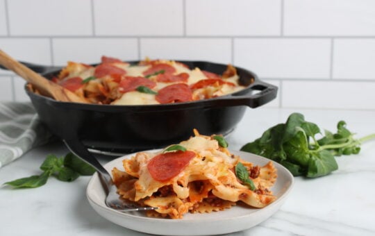 One Skillet Meaty Pizza Pasta Casserole Final 16