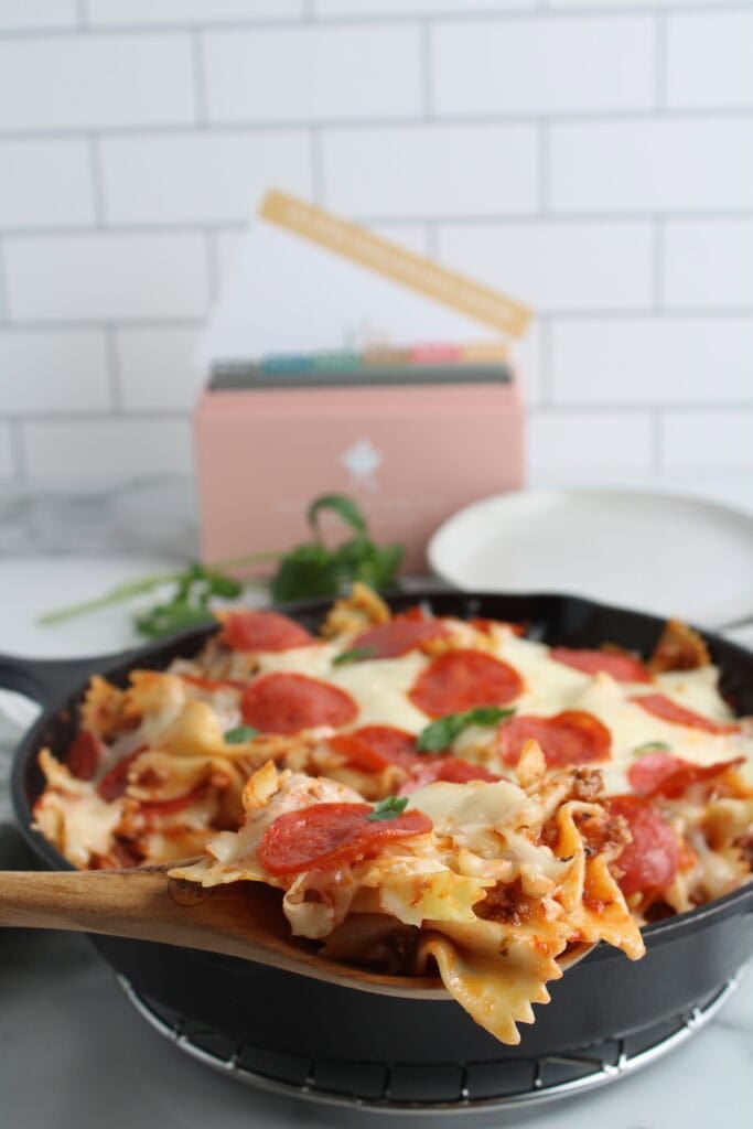 One Skillet Meaty Pizza Pasta Casserole Final Box 6 One Skillet Meaty Pizza Pasta Casserole Final Box 6