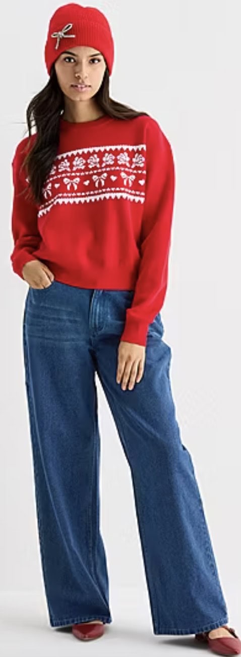 jcp bows sweater