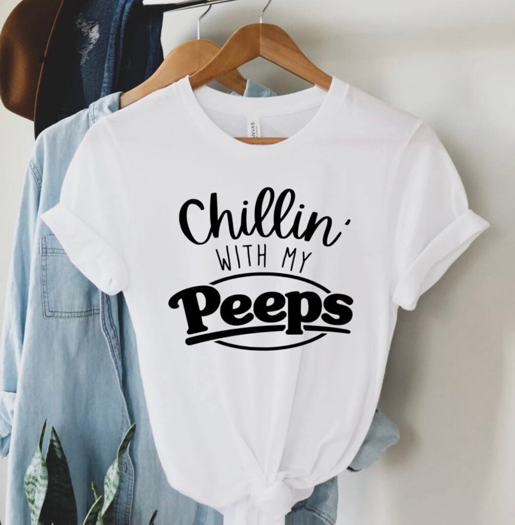 peeps white tee