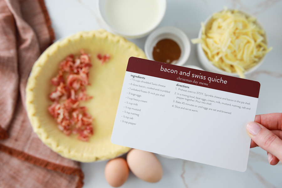 recipe card and ingredients