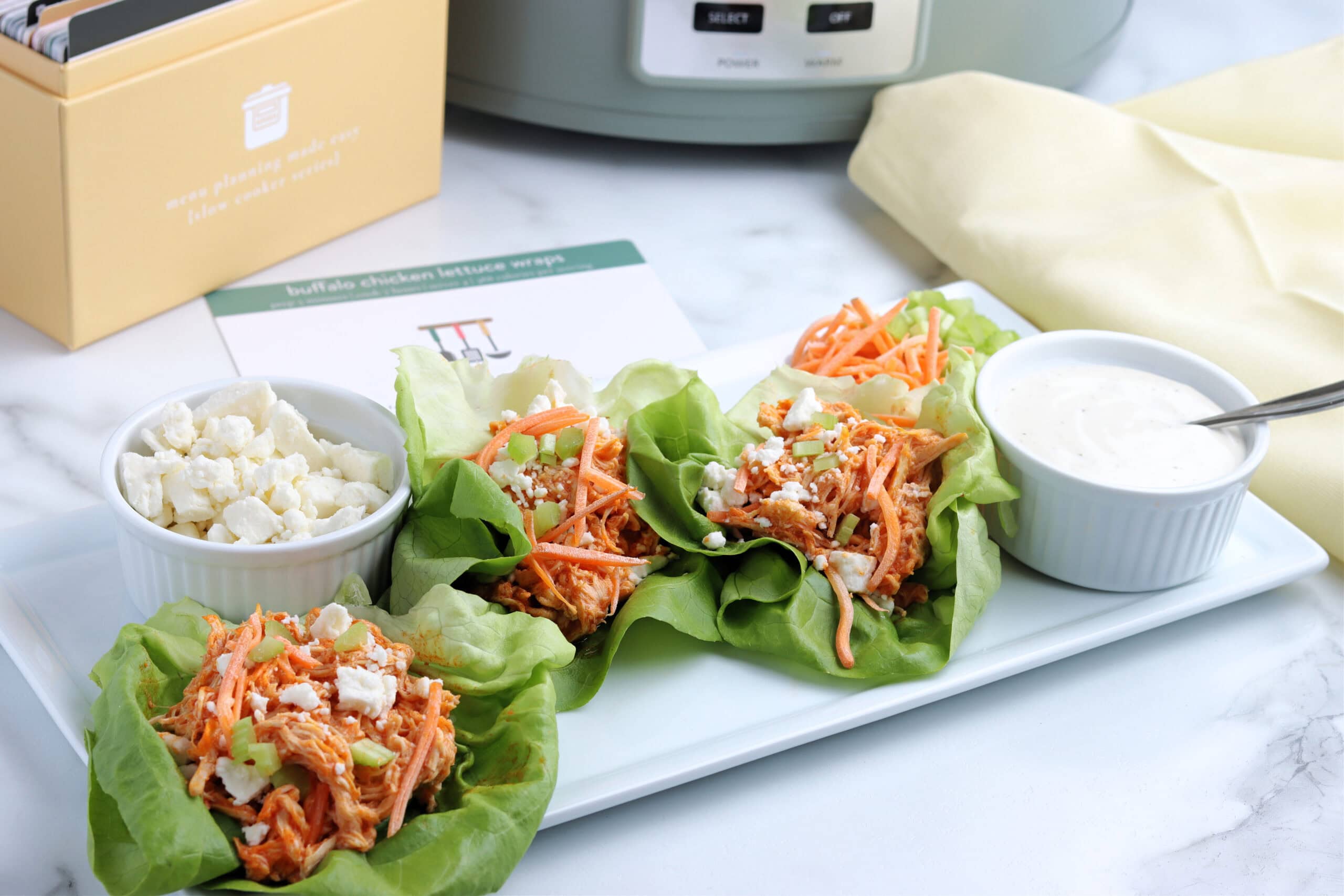 BUFFALO CHICKEN LETTUCE WRAPS SLOW COOKER WEEK3 FINAL WITH BOX H5