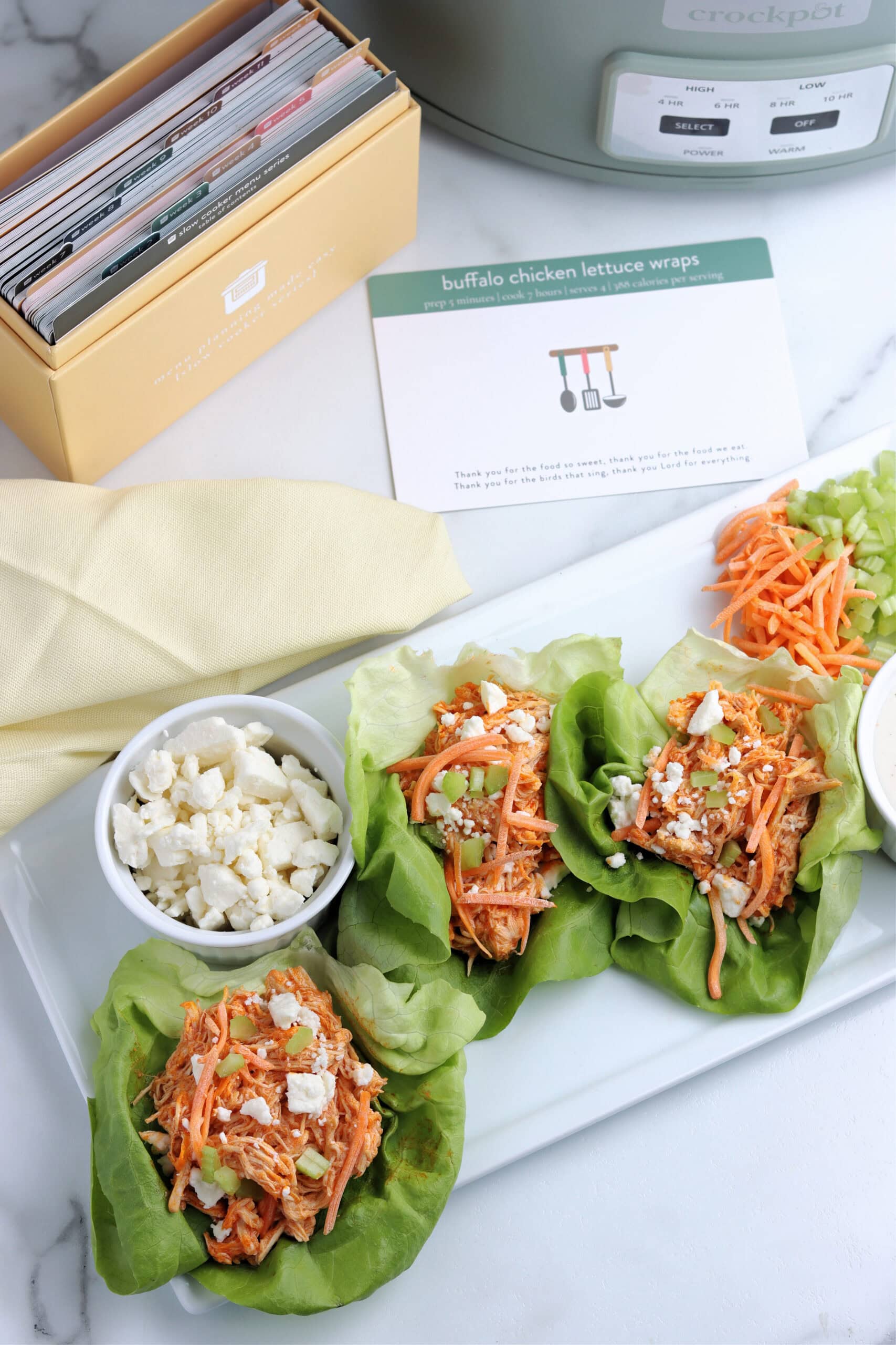 BUFFALO CHICKEN LETTUCE WRAPS SLOW COOKER WEEK3 FINAL WITH BOX