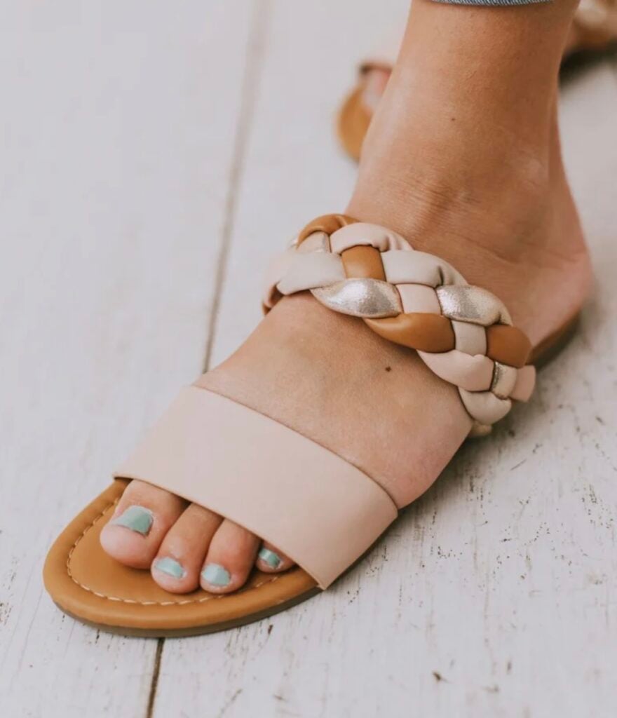 metallic chunky sandals