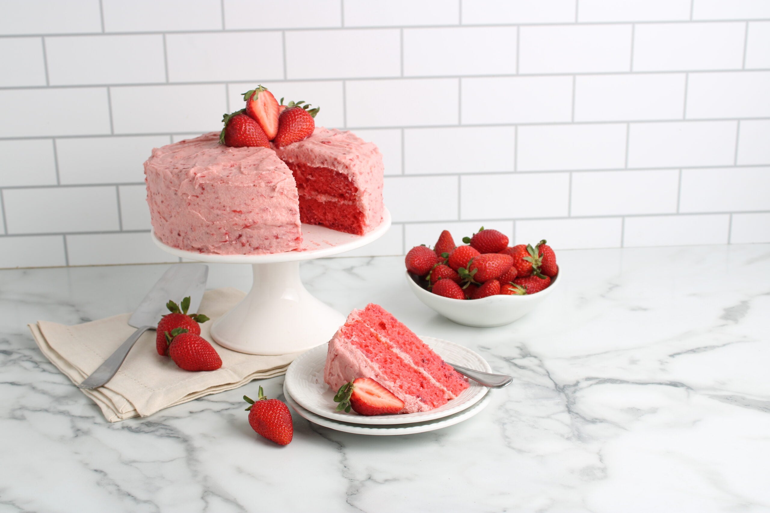 Strawberry Cake finished and plated 