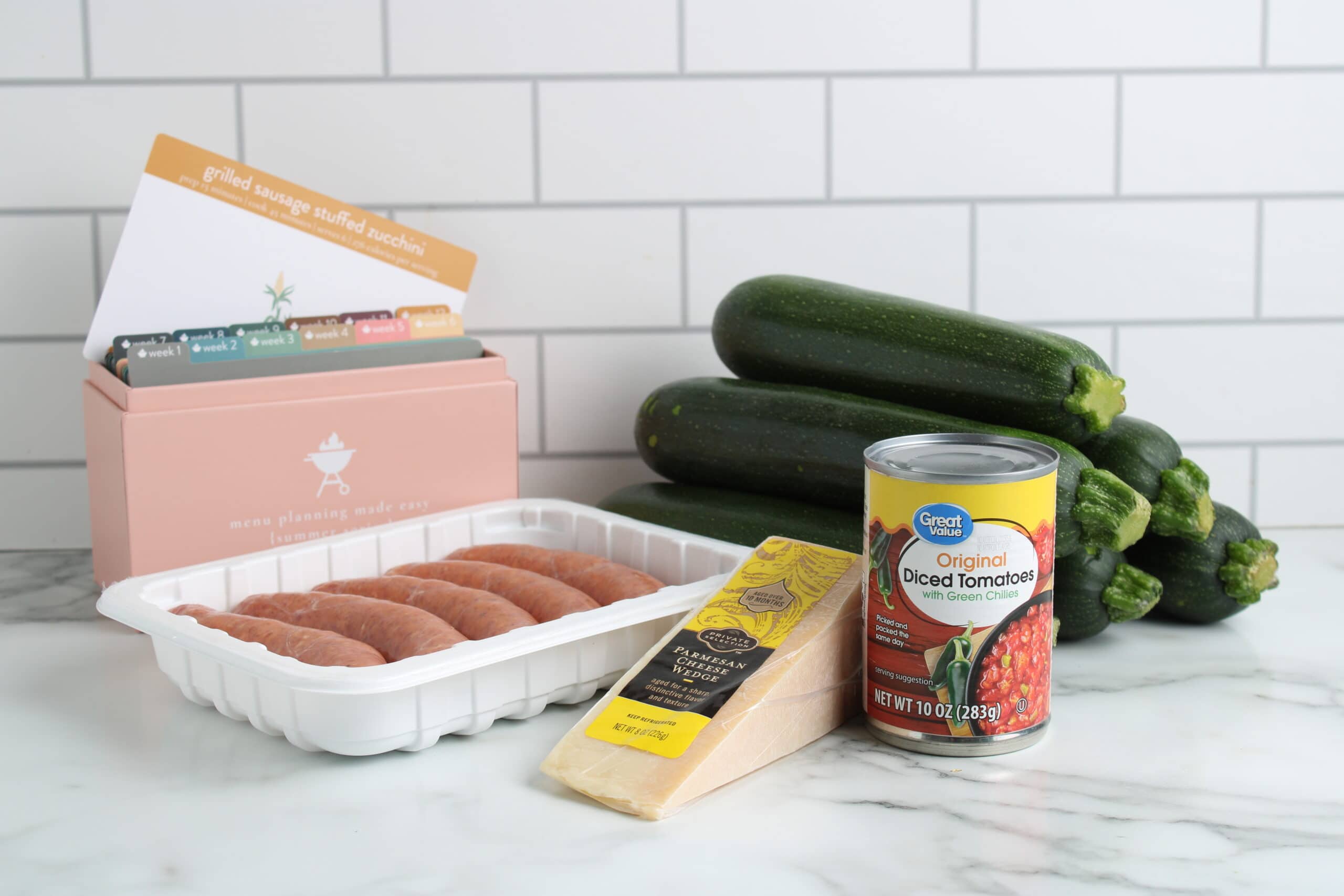 Grilled Sausage Stuffed Zucchini Ingredients
