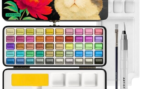 watercolor paint set metallic 50 artistro