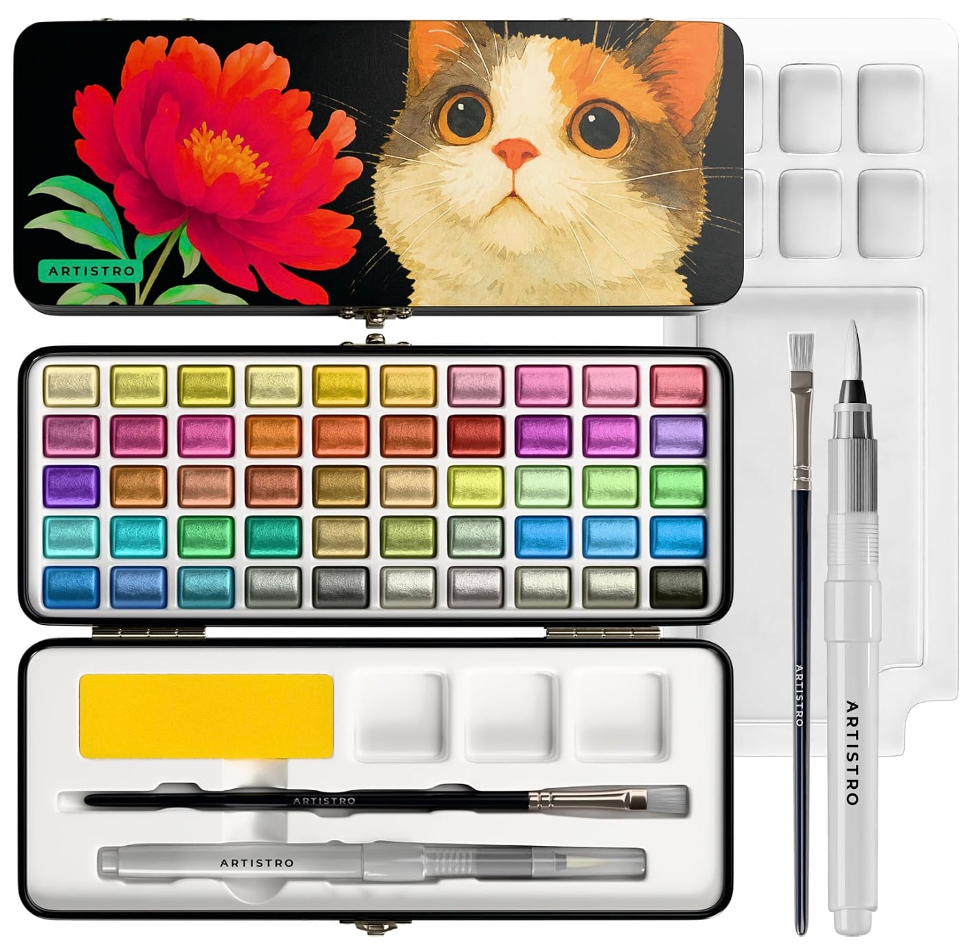 watercolor paint set metallic 50 artistro
