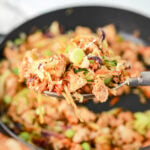 egg roll in a bowl with ground turkey
