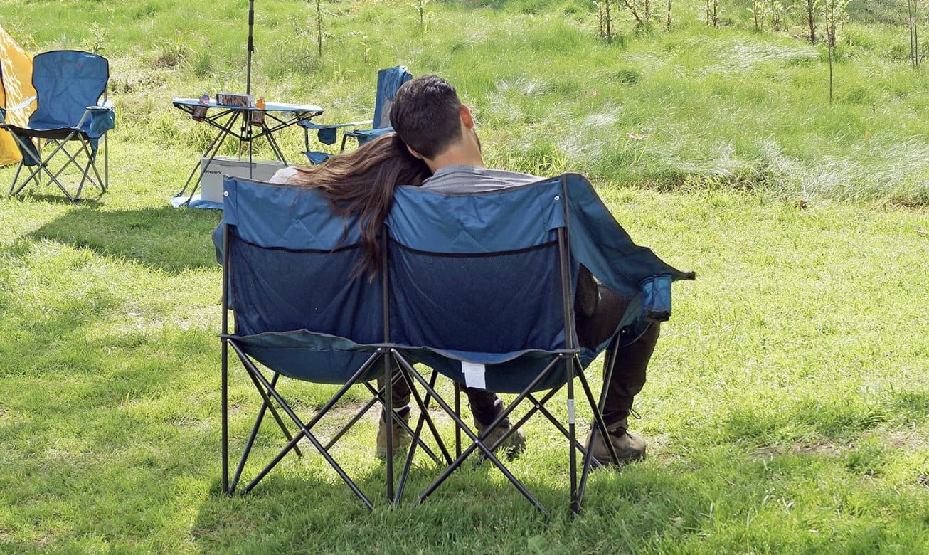 Portable Folding Double Duo Camping Chair Loveseat 1