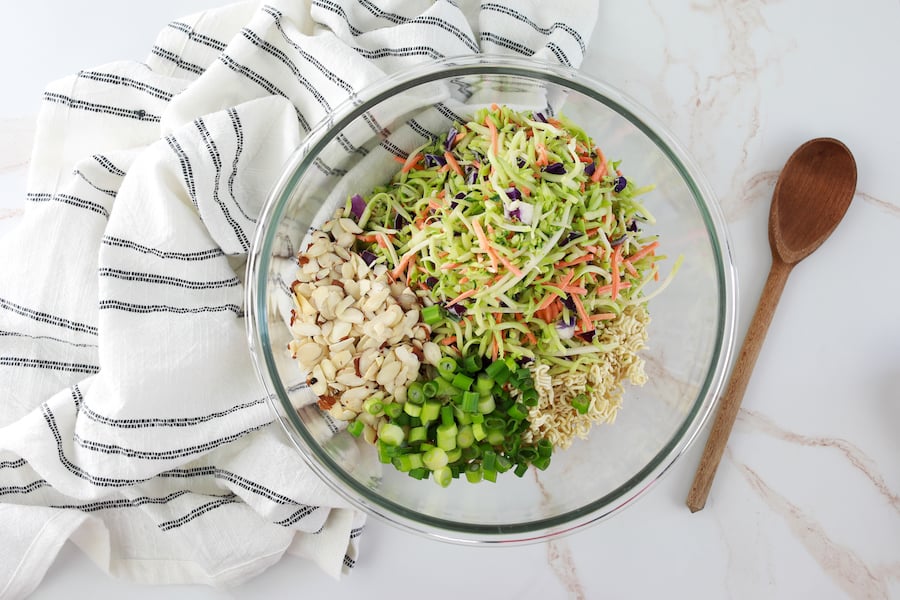 ingredients in clear glass mixing bowl
