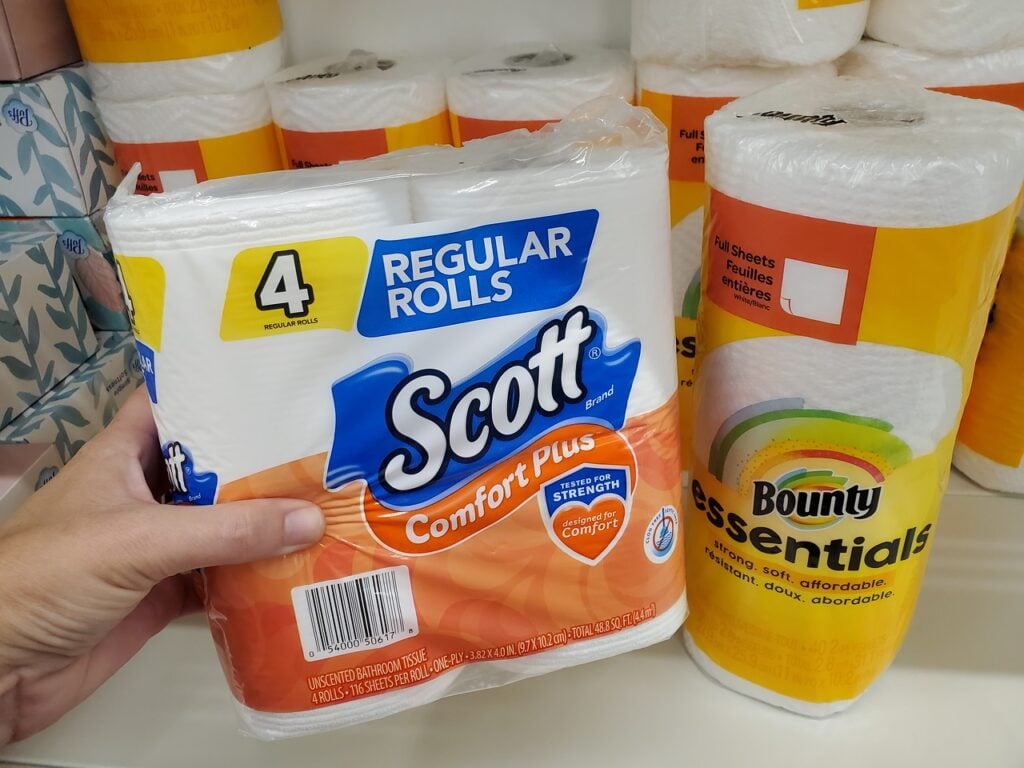 toilet paper and paper towels from dollar tree