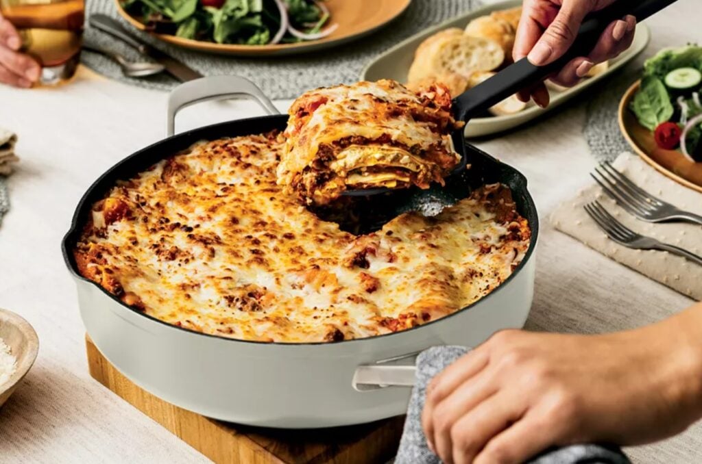 possible pan with food inside 