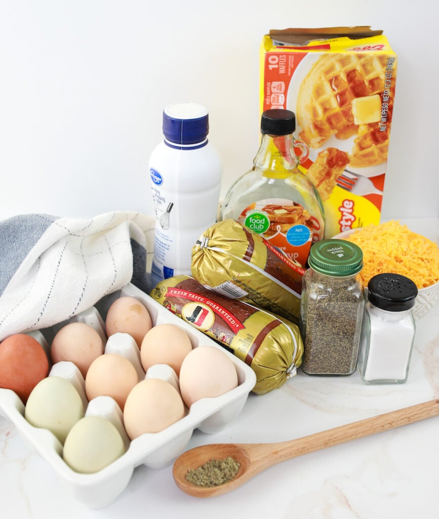 sausage and waffle breakfast bake ingredients