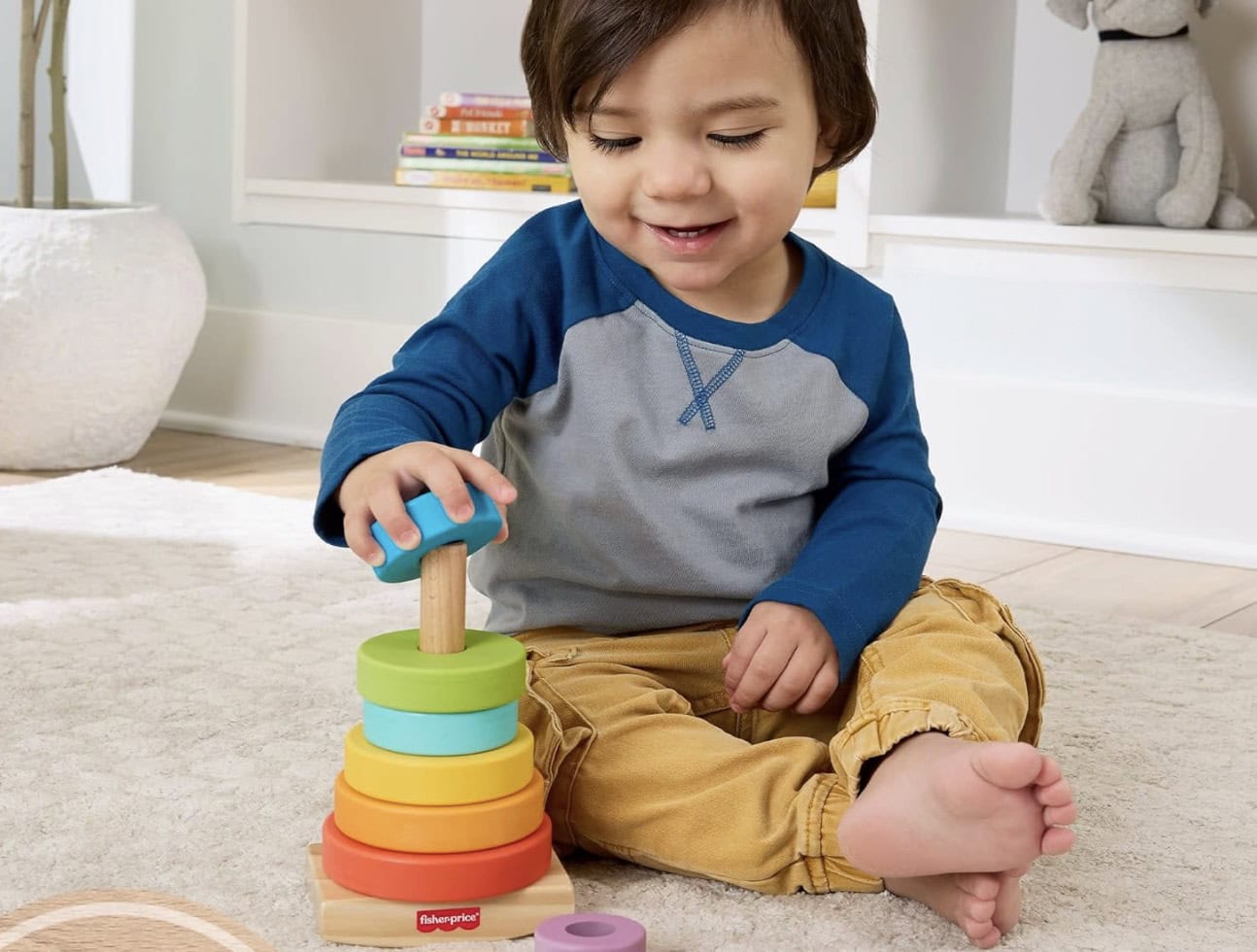 fisher-price rock-a-stack wooden toy