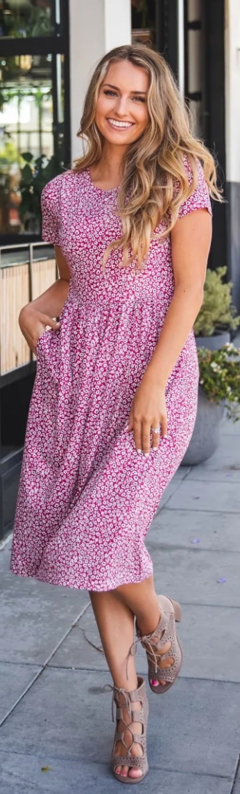 fun pose with flowy dress