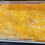 Yummy cheesy flatbread fresh from the oven