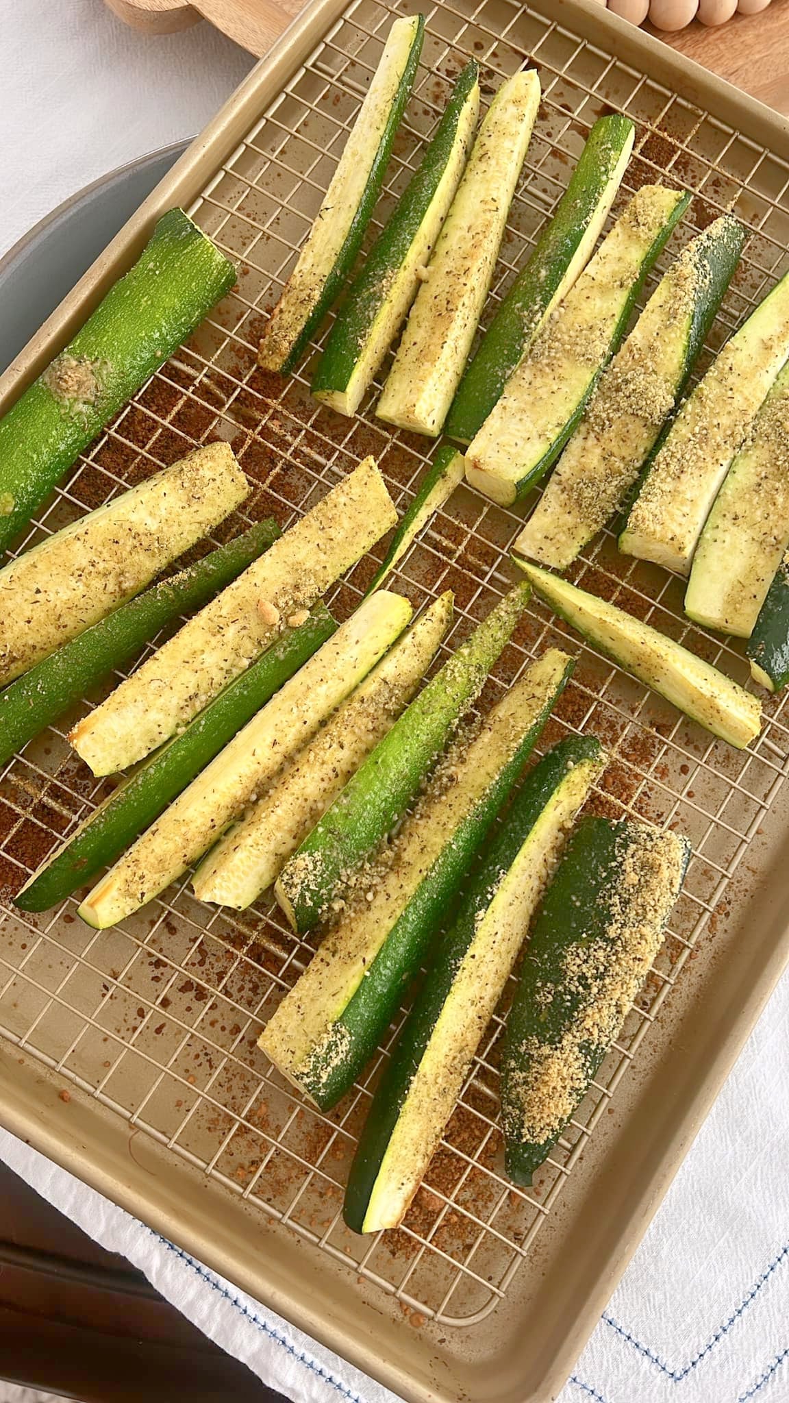 parmesan zucchini cut and seasoned 