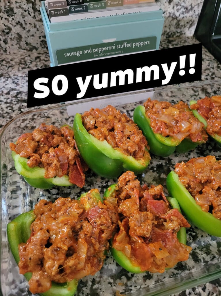 stuffed peppers with recipe box