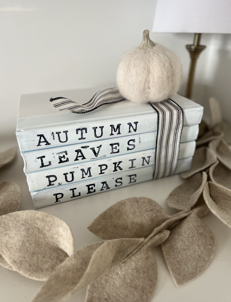 diy dollar tree bookstack decor
