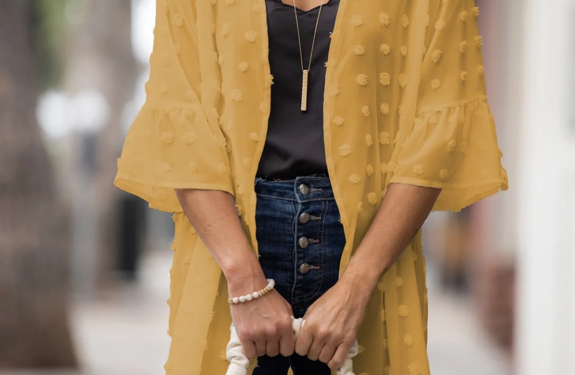 ruffle sleeve cardigan