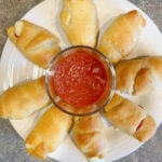 pizza crescents in circle on plate