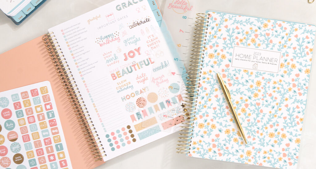 2023 Home Planner Floral with stickers