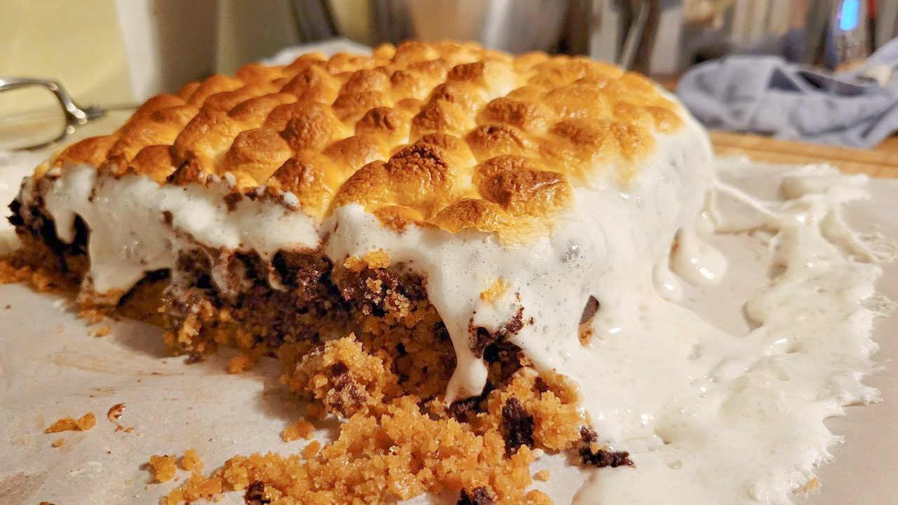 S'mores Brownies finished cooking