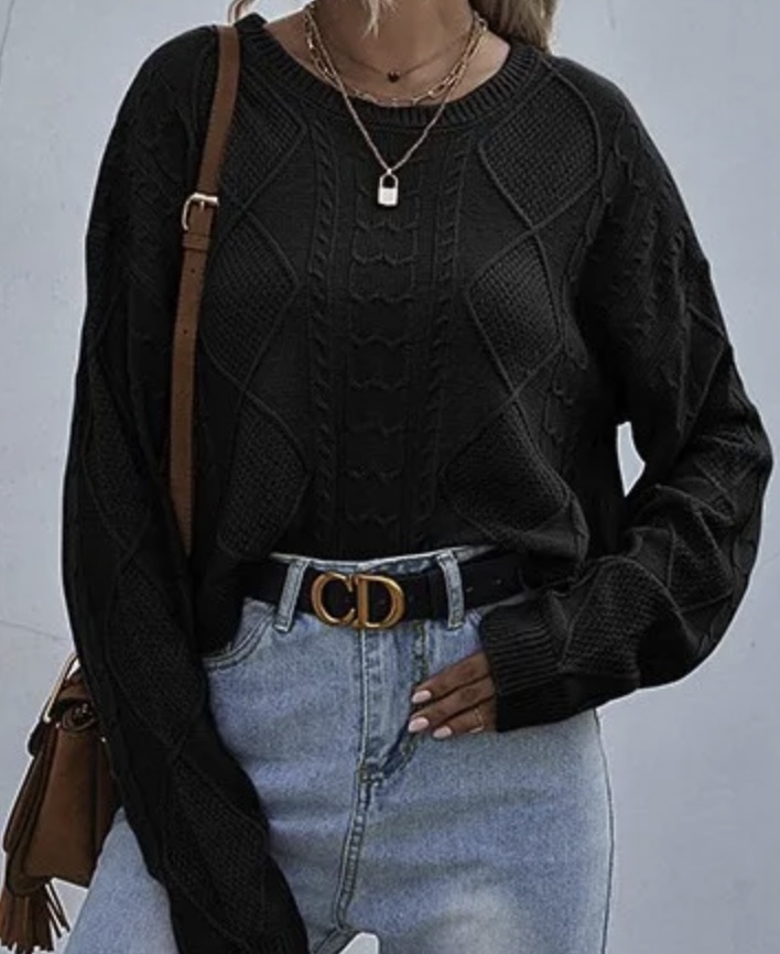 details on black lenny sweater