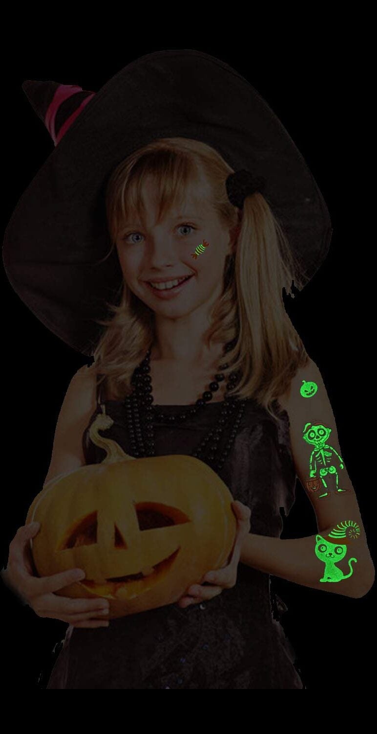 amazon glow in the dark halloween tattoos 