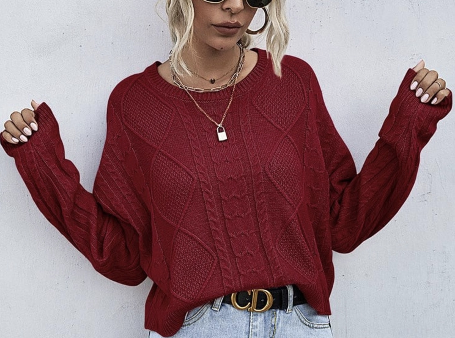 red fall lenny sweater
