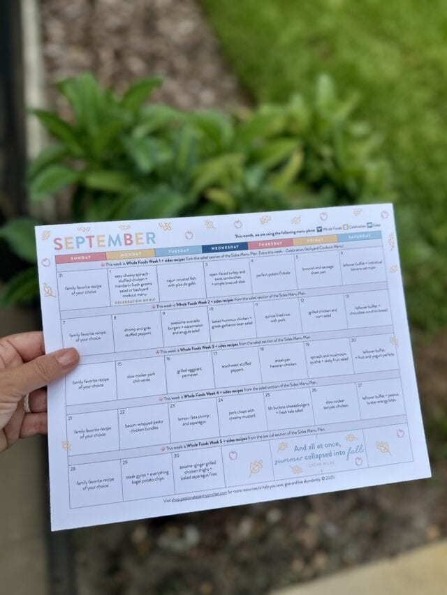 September Menu Plan + FREE Menu Calendar Printable!