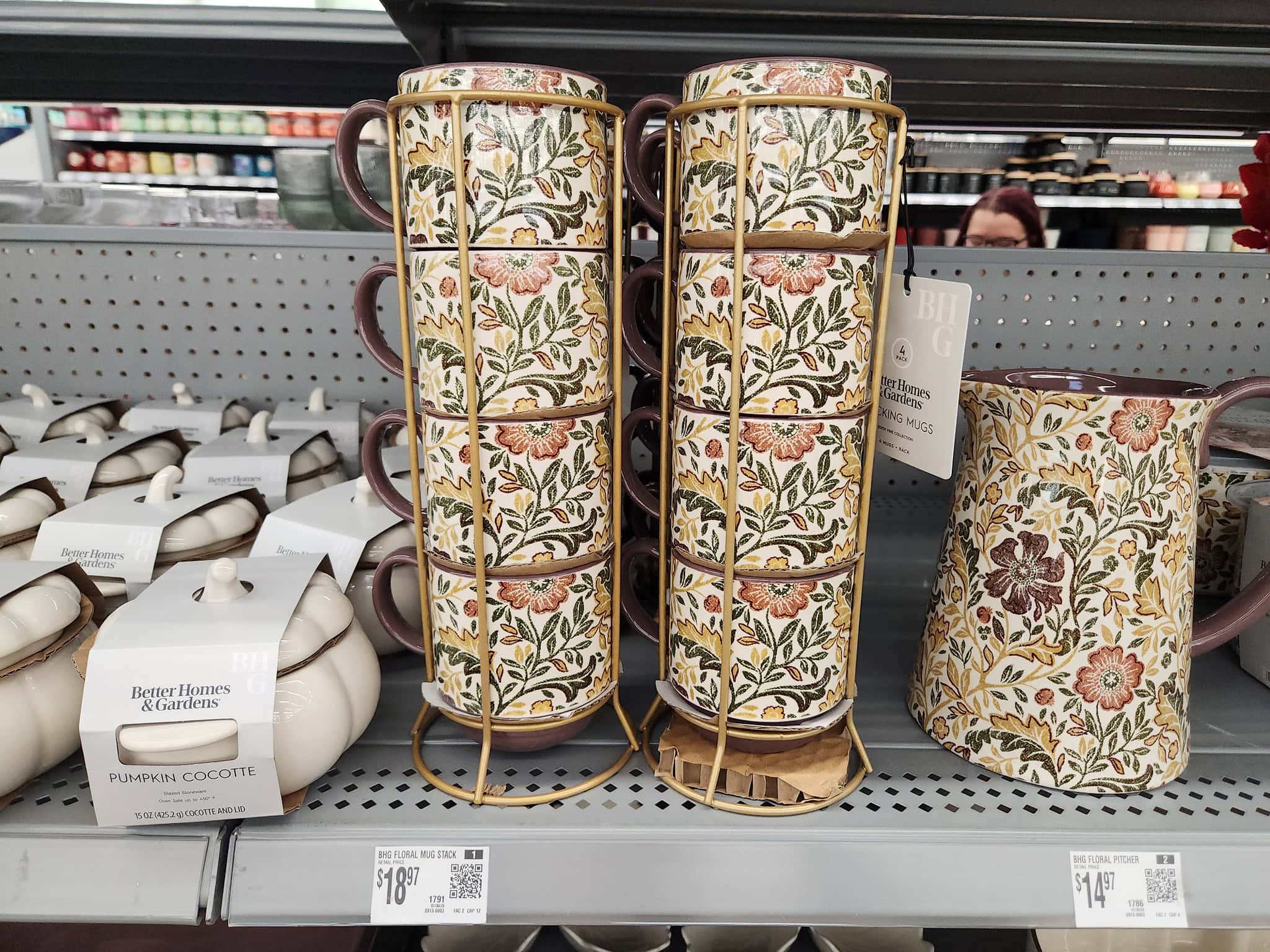 BHG floral stacking mugs walmart fall decor BHG floral stacking mugs walmart fall decor