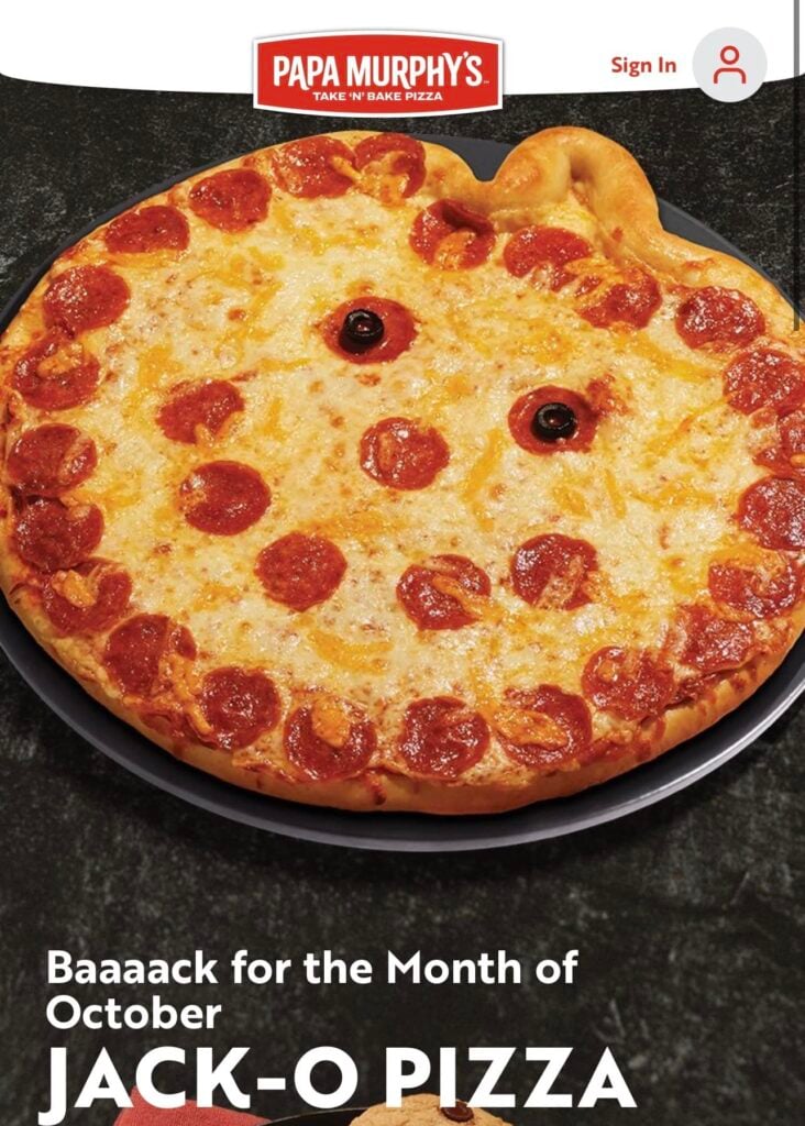 Papa Murphys Halloween Pizza
