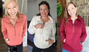quarter zip pullover sweatshirt