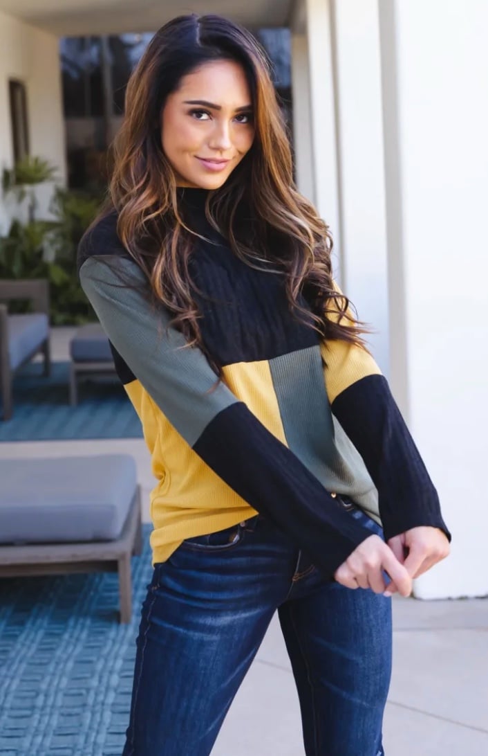 black and yellow colorblock