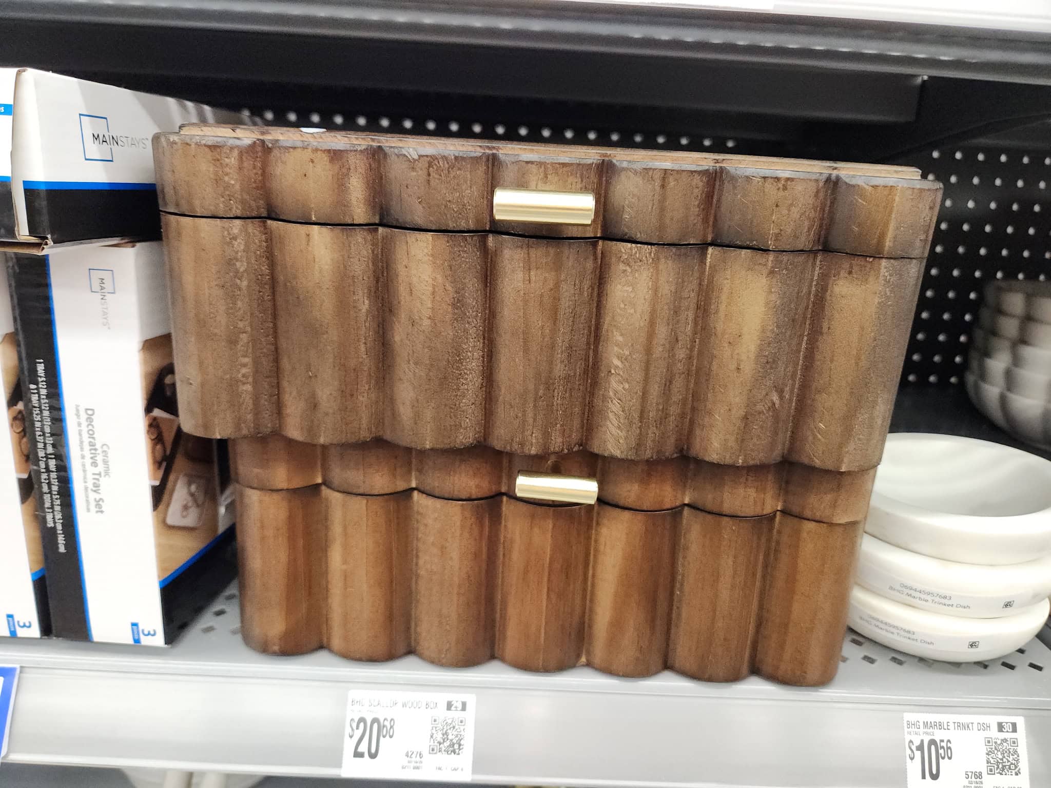 walmart fall decor scalloped wood chest:box walmart fall decor scalloped wood chest:box