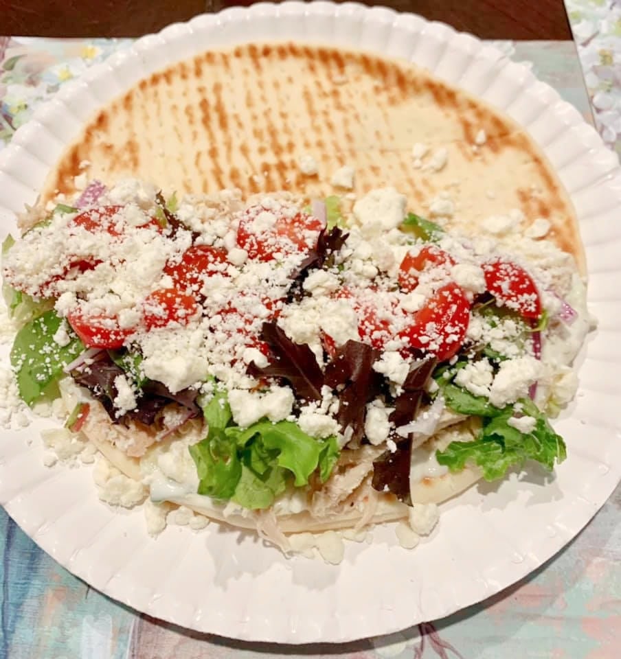 Finished Gyro on pita bread