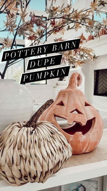 pottery barn dupe pumpkin example