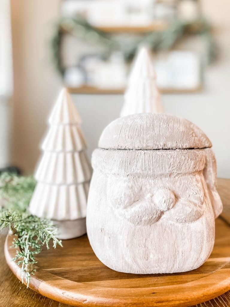 pottery barn dupe santa after