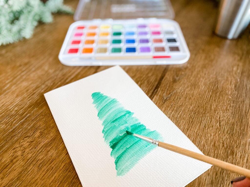 DIY watercolor Christmas cards