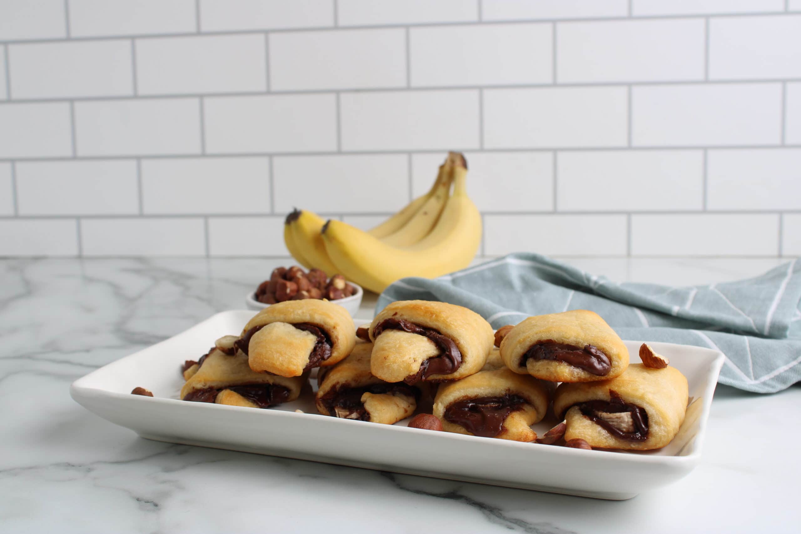 finished Hazelnut and Banana Stuffed Crescents
