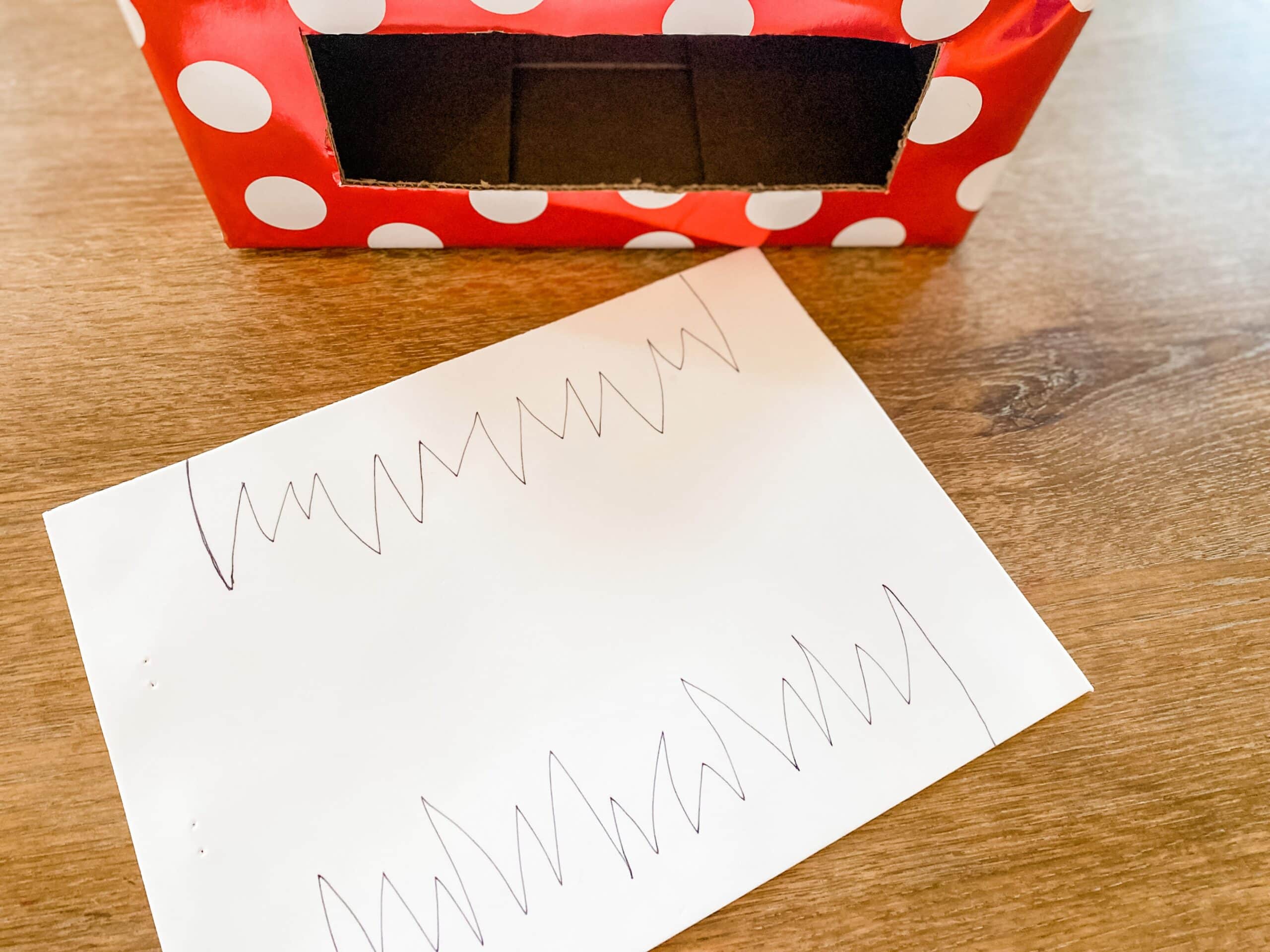 Making teeth for monster valentine box 